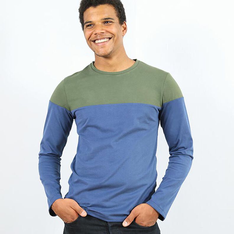 MĘŻCZYZNA LEVI koszula z długimi rękawami i blokami kolorów | Studio Przycięcie na wymiar | S-XXL,  image number 3