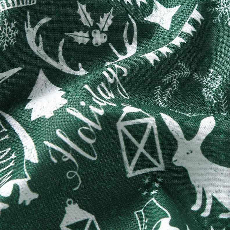 Tkanina bawełniana Kreton Wesołych Świąt – świerk srebrny/biel,  image number 2