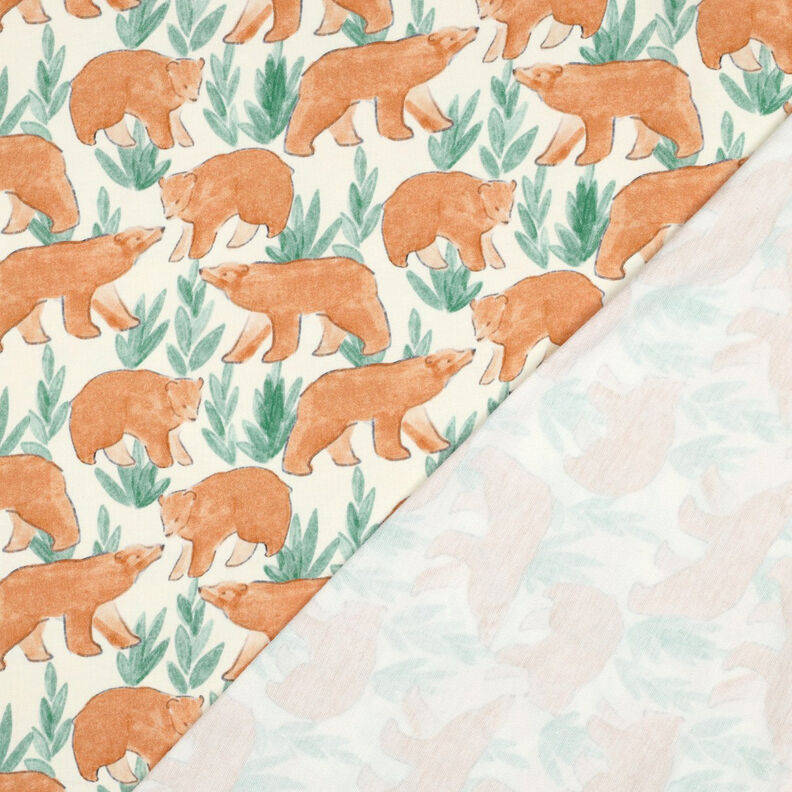 Dzianina dresowa pętelkowa French Terry akwarelowe niedźwiedzie nadruk cyfrowy | Poppy Fabrics –,  image number 4