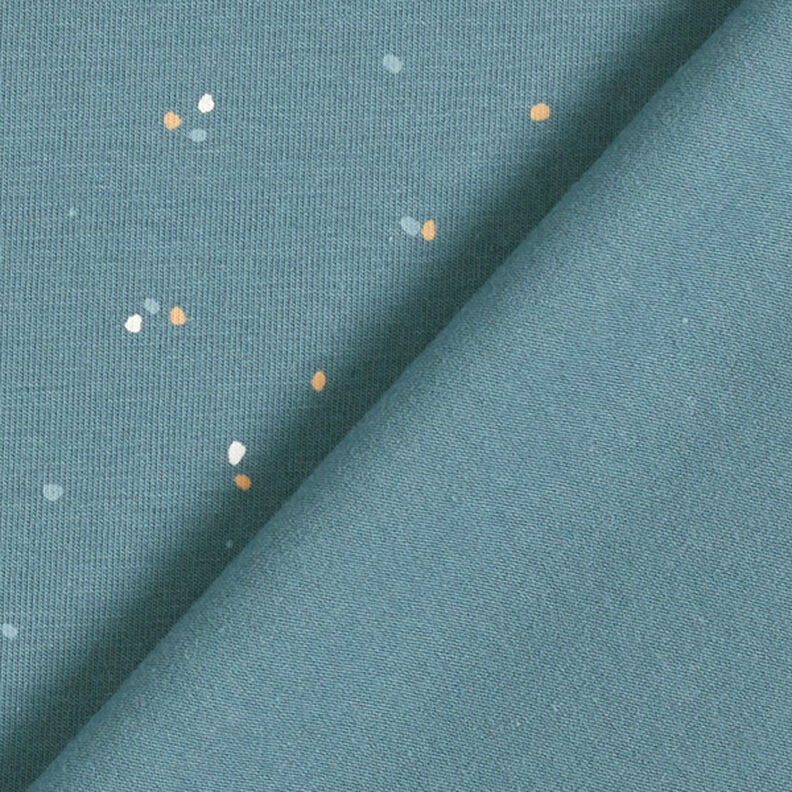 Dżersej bawełniany nieregularne kleksy – dżins, image number 4