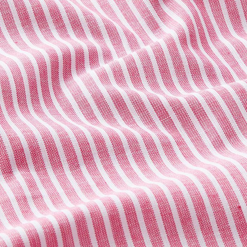 Mieszanka bawełny i lnu w podłużne paski – pink/biel,  image number 2