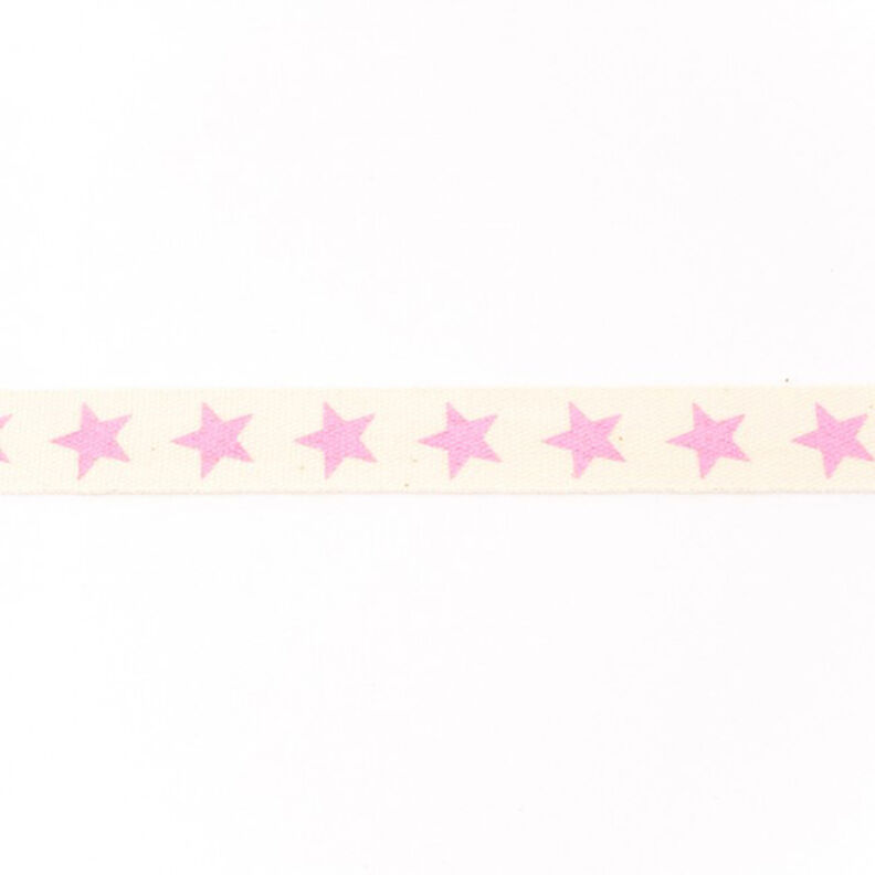 Taśma tkana Bawełna gwiazdy – róż,  image number 1