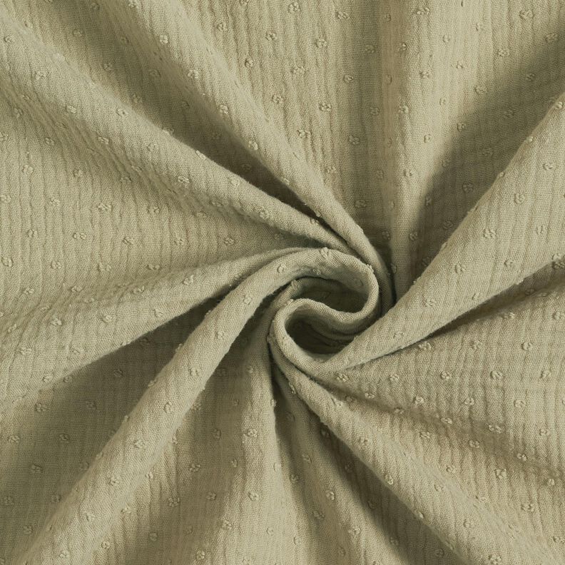 Muślin / Tkanina double crinkle dobby – zieleń trzcinowa,  image number 3