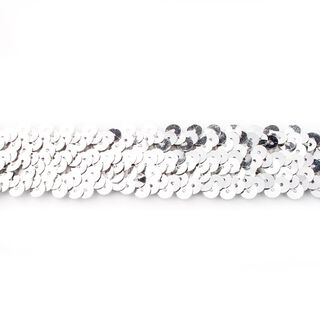 Elastyczna bordiura z cekinami [30 mm] – srebrny metaliczny, 