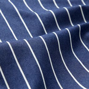 Chambray paski – granat/mleczna biel, 
