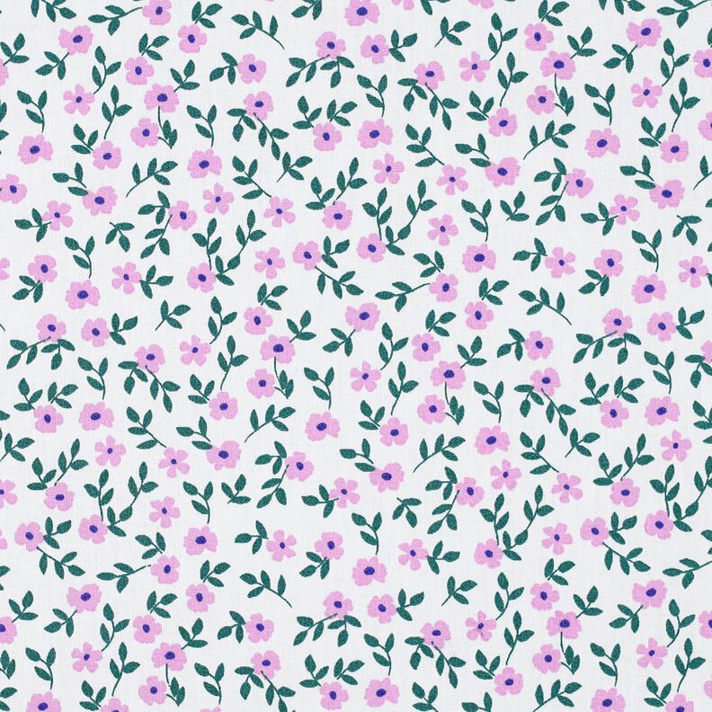 GOTS Popelina bawełniana drobne kwiatuszki | Poppy Fabrics – biel/róż,  image number 1