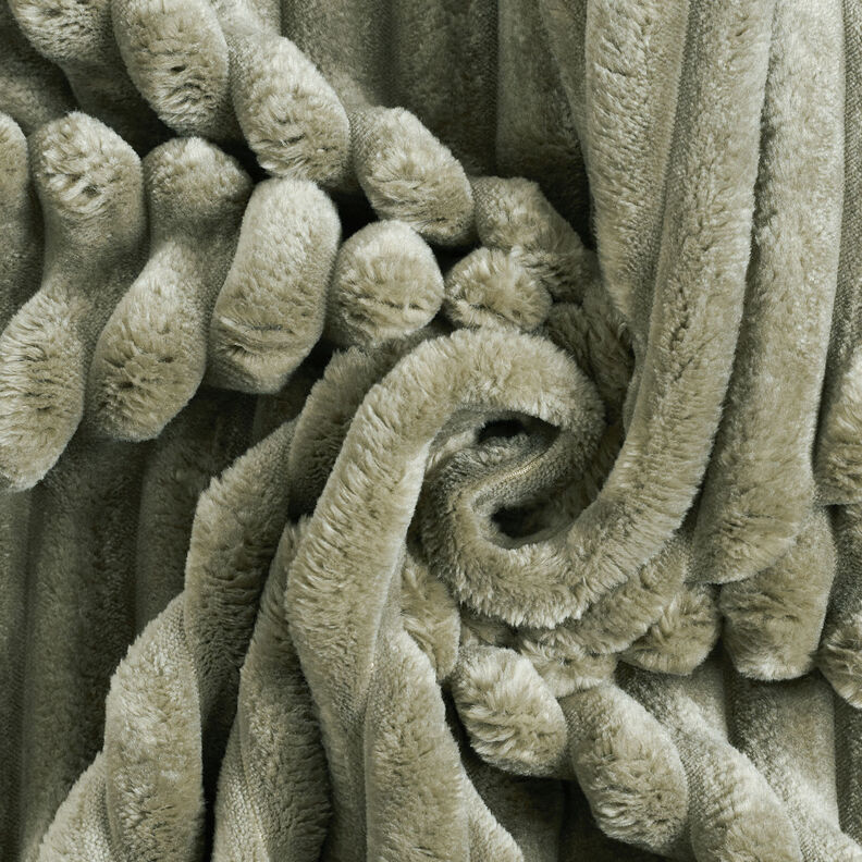 Tkanina tapicerska futrzane paski – jasny khaki,  image number 4