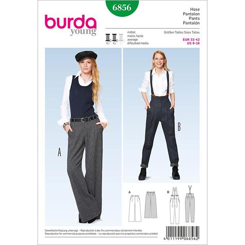 Spodnie z zakładkami / spodnie Marleny, Burda 6856,  image number 1