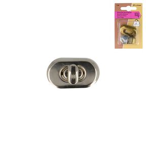Zapięcie przekręcane [ 2,1 x 3,7 cm ] – srebro metaliczny, 