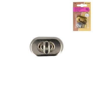 Zapięcie przekręcane [ 2,1 x 3,7 cm ] – srebro metaliczny, 