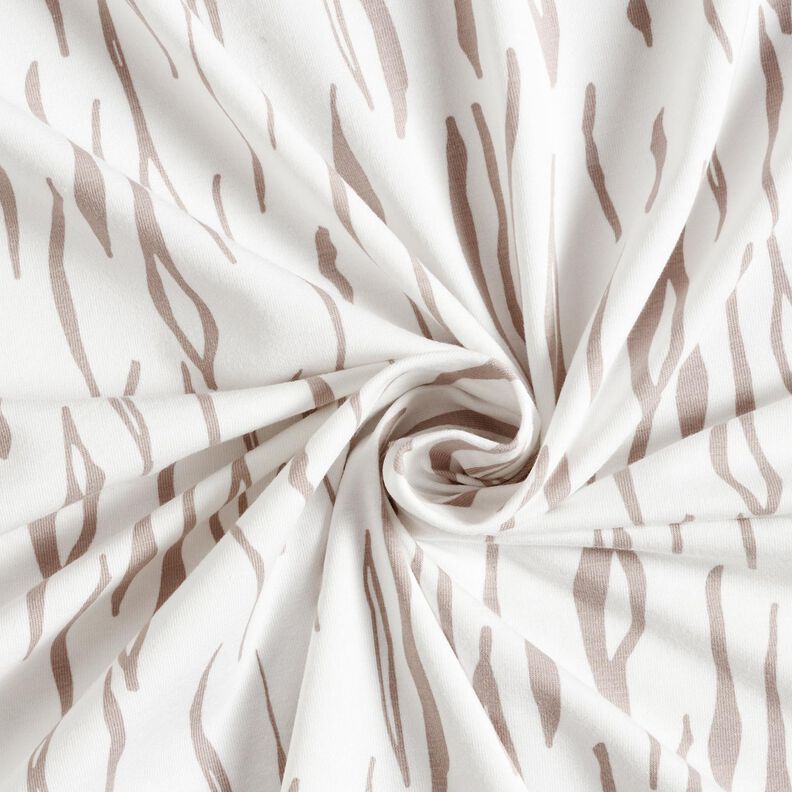 Dżersej bawełniany, zebra – mleczna biel,  image number 3