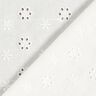 Tkanina bawełniana z haftem dzierganym w małe kwiatki – biel,  thumbnail number 4