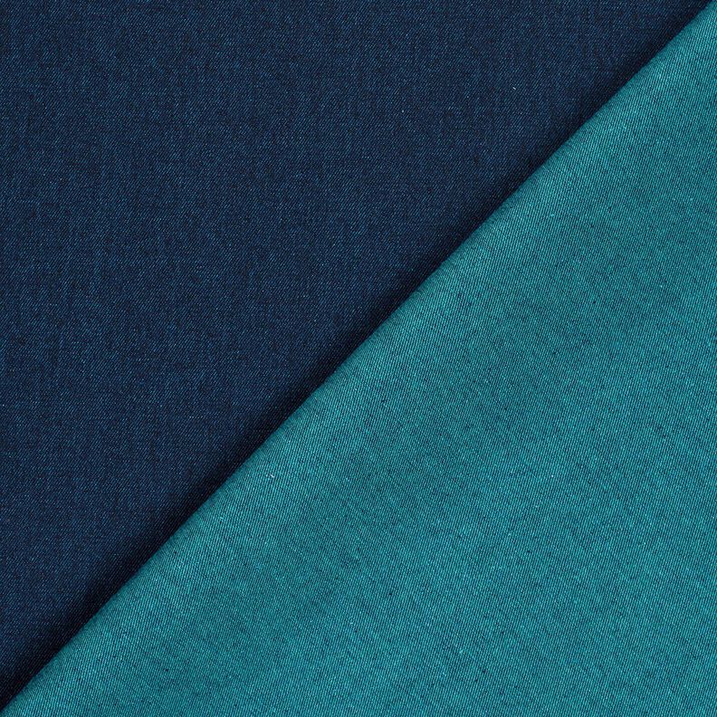 Denim z mieszanki bawełny, melanż – niebieski oceaniczny,  image number 3