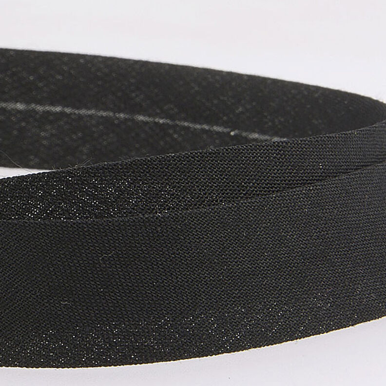 Taśma skośna Polycotton [20 mm] – czerń,  image number 2