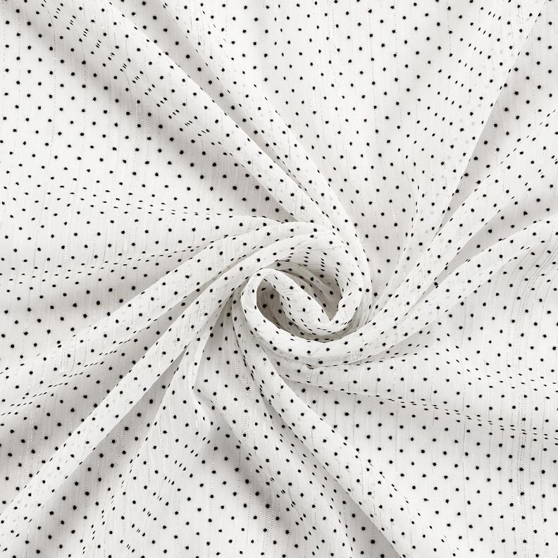 Szyfon w błyszczące paski i kropeczki – biel,  image number 3