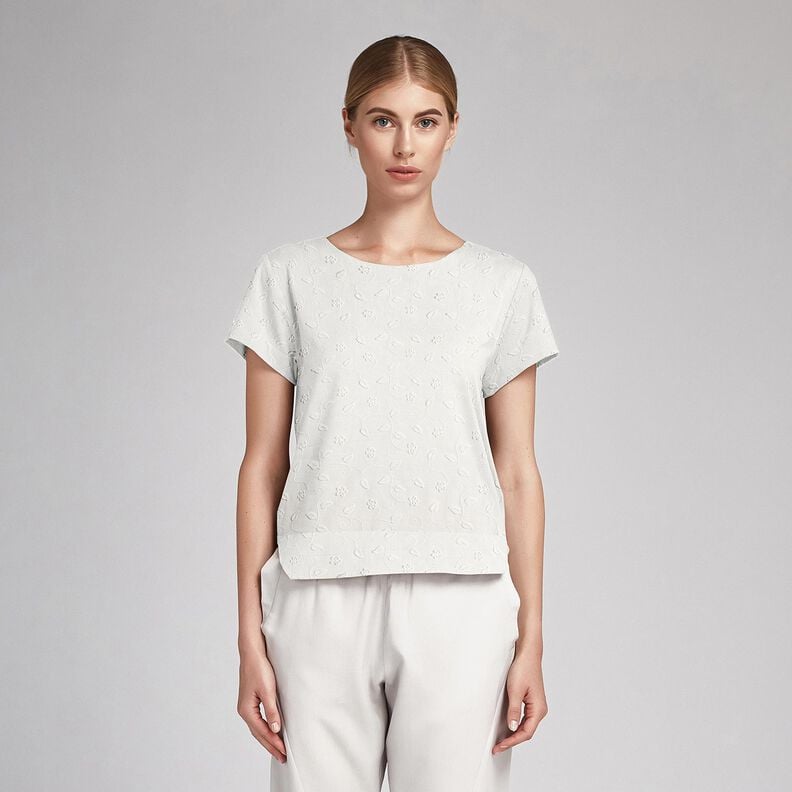 Tkanina bawełniana haft 3D kwiaty &ndash; biel,  image number 7