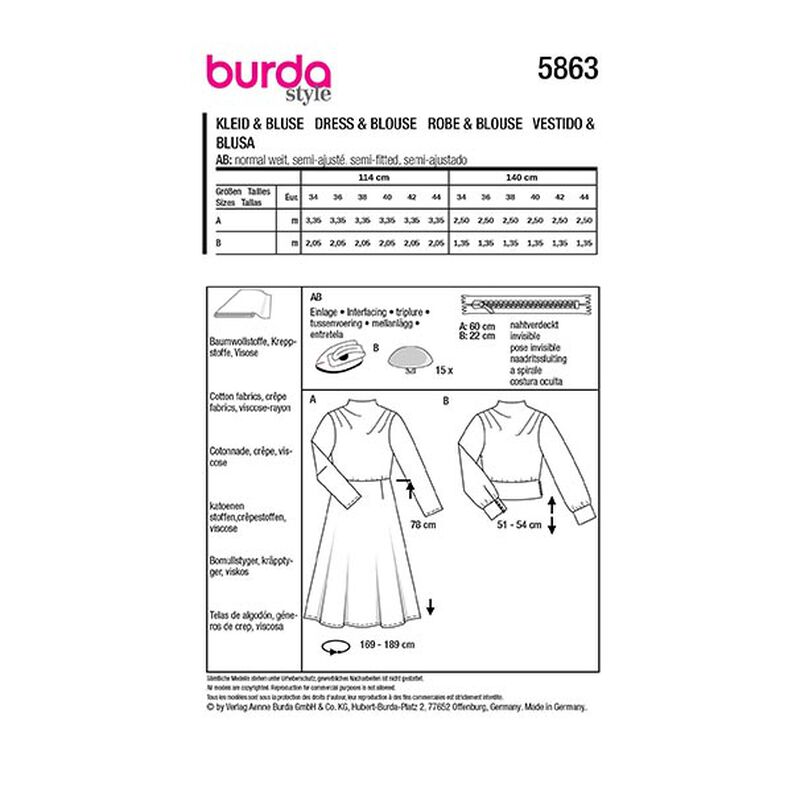Sukienka / Bluzka | Burda 5863 | 34-44,  image number 9