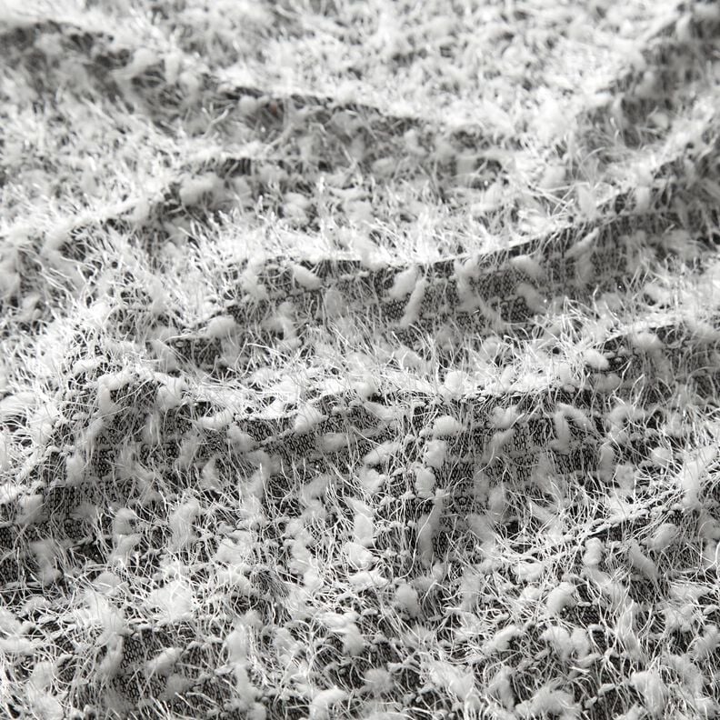 Dzianina swetrowa z efektowną przędzą &ndash; czerń/biel,  image number 2