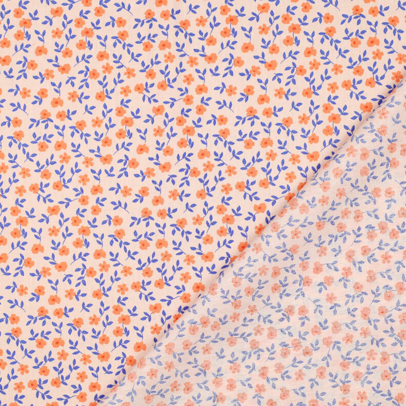 GOTS Popelina bawełniana drobne kwiatuszki | Poppy Fabrics – naturalny/brzoskwiniowopomarańczowy, image number 5