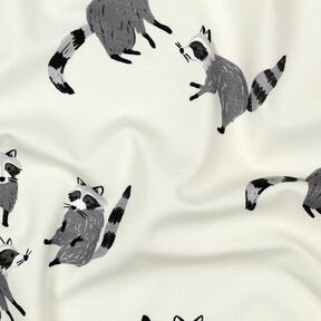 Dżersej bawełniany szopy pracze nadruk cyfrowy | Poppy Fabrics – mleczna biel, 