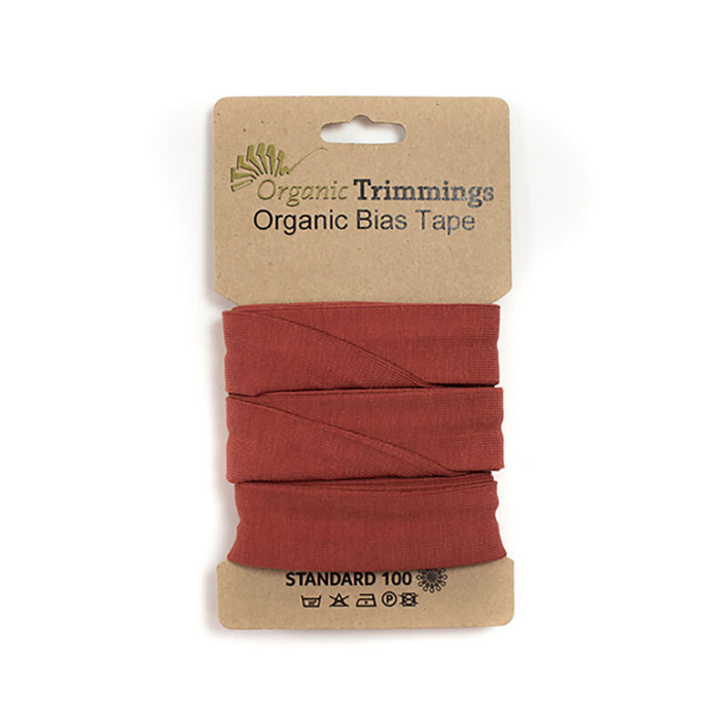 Taśma skośna Dżersej z bawełny organicznej [3 m | 20 mm] – terakota,  image number 1