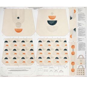 Torby Panel Płótno Kolorowe arkusze w stylu skandynawskim – naturalny/żółty curry, 