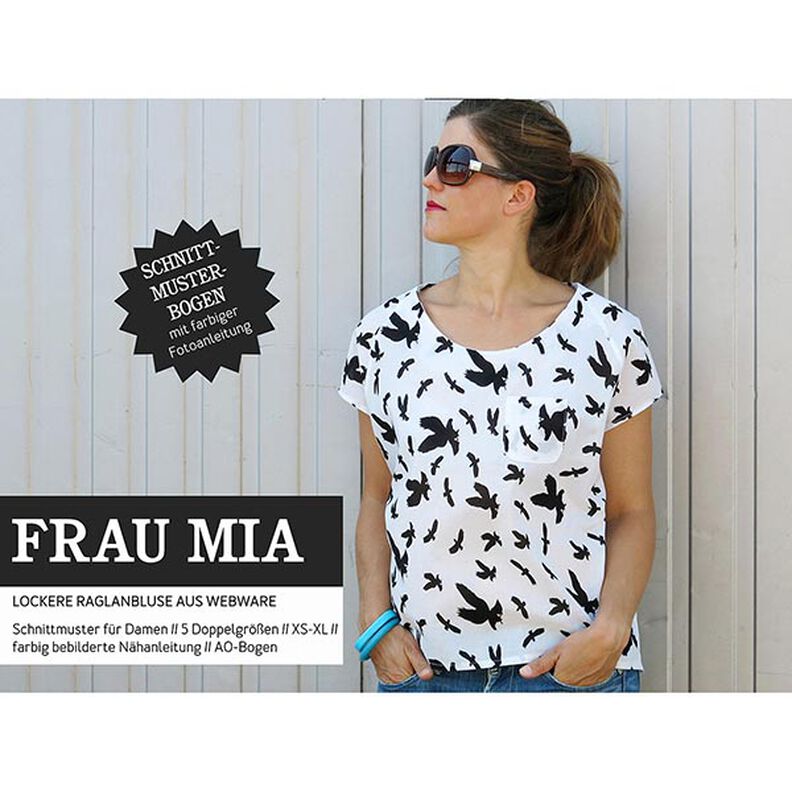 FRAU MIA – luźna bluzka z raglanami, Studio Schnittreif  | XS -  XL,  image number 1