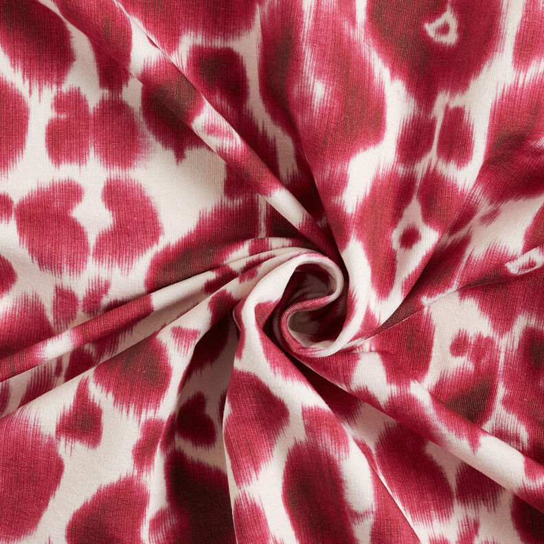 GOTS French Terry batikowa panterka | TCC x LOOKS by Wolfgang Joop – jagodowy/krem,  image number 5