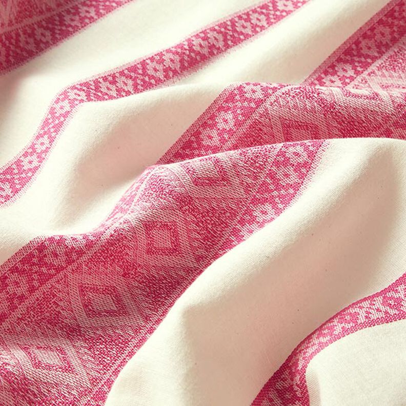 Tkanina bawełniana ze wzorem w romby – mleczna biel/pink,  image number 2
