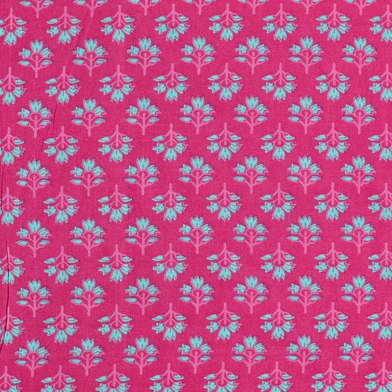 <h2>Woal Bawełniany &bdquo;Kwiatowe Wachlarze&rdquo;, r&oacute;żowy &ndash; Lekki i Drukowany</h2>,  image number 1