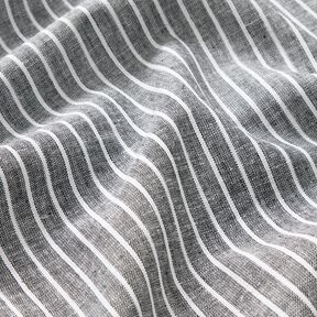 Mieszanka lnu i bawełny szerokie paski &ndash; czerń/biel, 