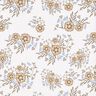 Popelina bawełniana subtelne bukiety – biel/jasny brąz,  thumbnail number 1