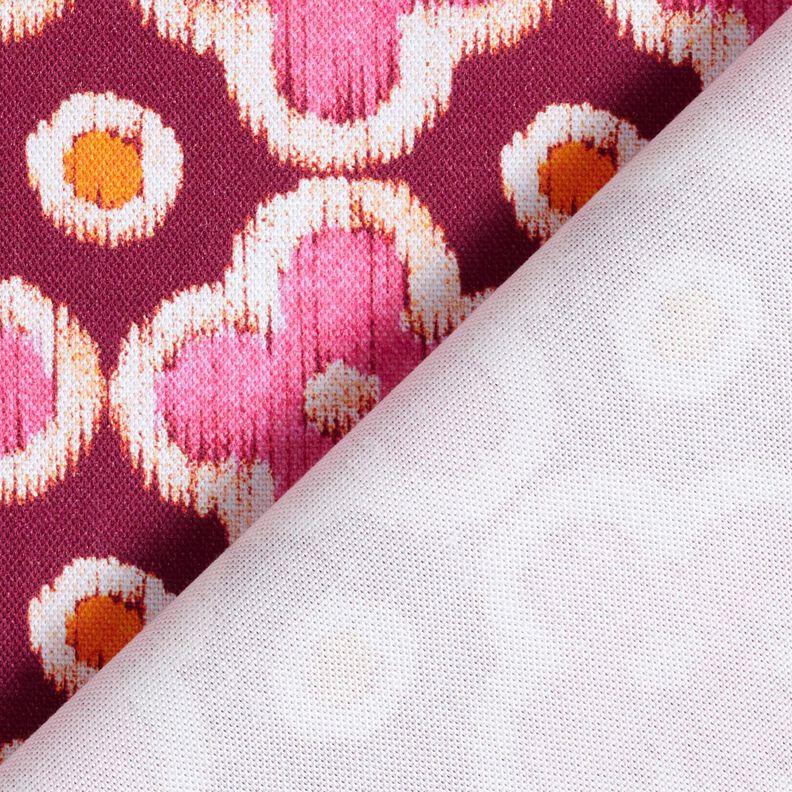 Tkanin dekoracyjna Płótno wygląd haftu – bordo/pink, image number 4