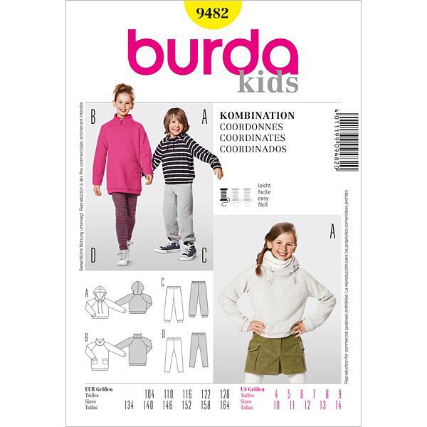 Bluza z kapturem / Spodnie dresy…, Burda 9482,  image number 1