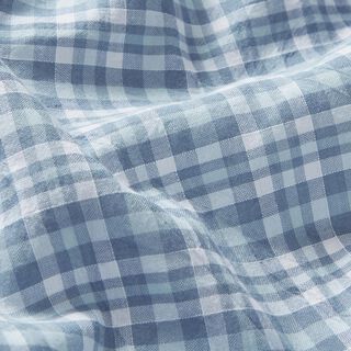 Tkanina bawełniana w kratkę, marszczona – jasnoniebieski | Resztka 90cm, 