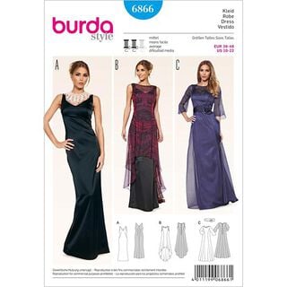 Suknia wieczorowa / suknia wierzchnia, Burda 6866, 