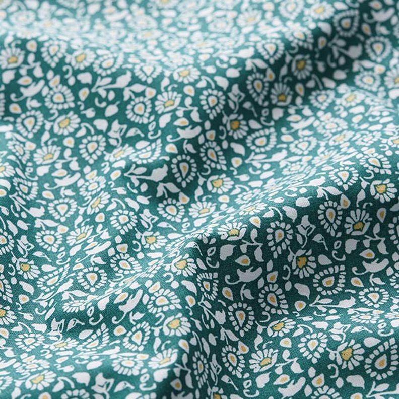 Tkanina bawełniana kreton Drobny wzór paisley – zieleń,  image number 2