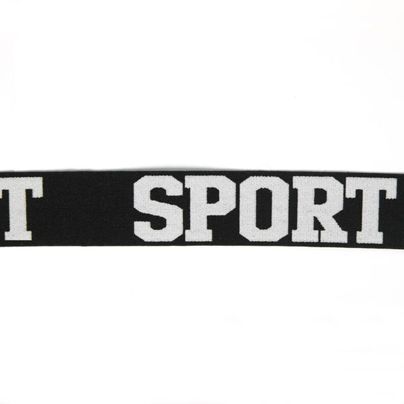 Tasiemka gumowa Sport – czarny/biały,  image number 1