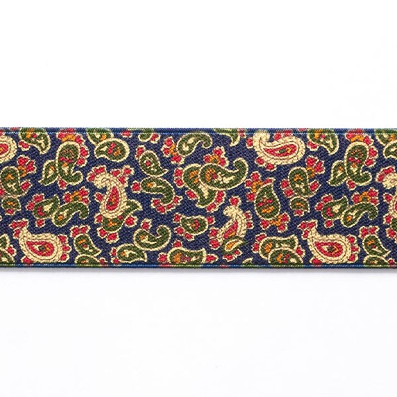 Guma – paisley  [ 3,5 cm ] – granat/zieleń,  image number 1