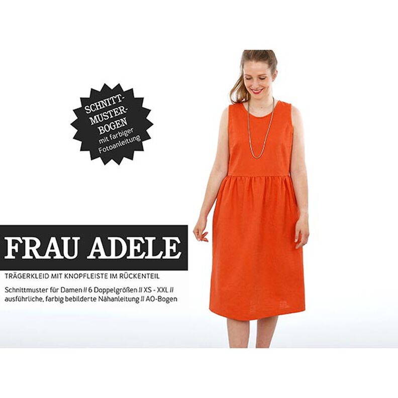 FRAU ADELE – sukienka na ramiączkach z zapięciem na guziki na plecach, Studio Schnittreif  | XXS - ,  image number 1