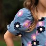 Sztruks cienki kwiaty | Poppy Fabrics – dżins/lawendowy,  thumbnail number 6