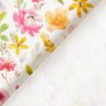 Tkanin dekoracyjna Half panama subtelne kwiaty – biel/pastelowy fiolet,  thumbnail number 4