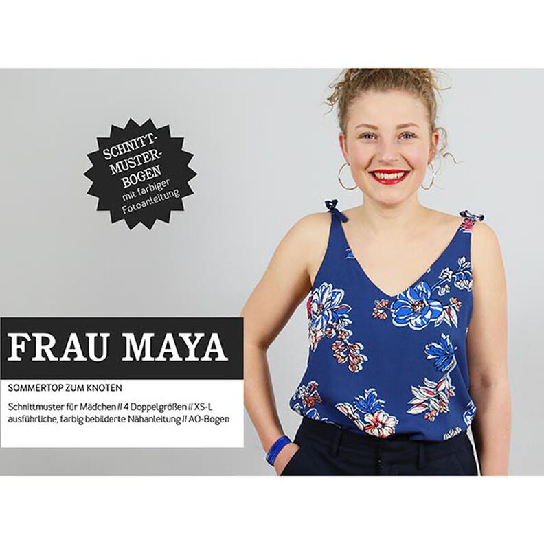 FRAU MAYA – letni top z wiązanymi ramiączkami, Studio Schnittreif | XS - L,  image number 1