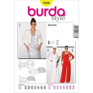 Krótkie wdzianko / Bolerko, Burda 7686, 