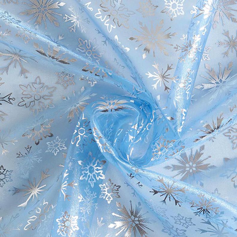 Organza – płatki śniegu – jasnoniebieski,  image number 4