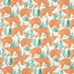 Dzianina dresowa pętelkowa French Terry akwarelowe niedźwiedzie nadruk cyfrowy | Poppy Fabrics –, 