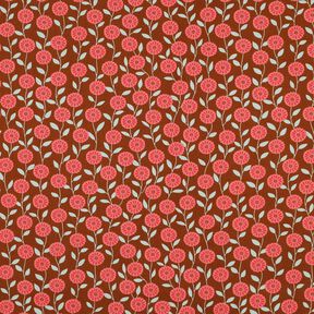 Popelina bawełniana letnie kwiatki | Poppy Fabrics – homar/brąz, 
