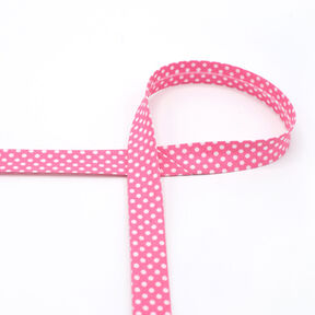 Taśma skośna groszki [18 mm] – pink, 