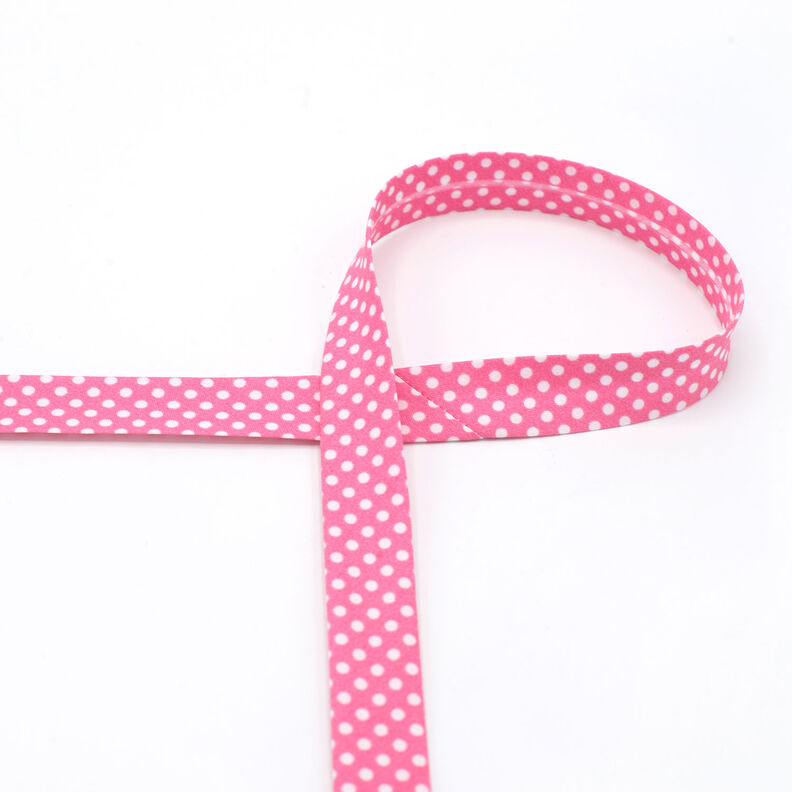 Taśma skośna groszki [18 mm] – pink,  image number 2