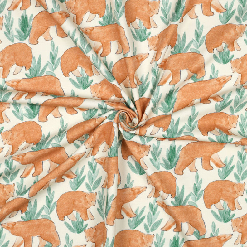 Dzianina dresowa pętelkowa French Terry akwarelowe niedźwiedzie nadruk cyfrowy | Poppy Fabrics –,  image number 3